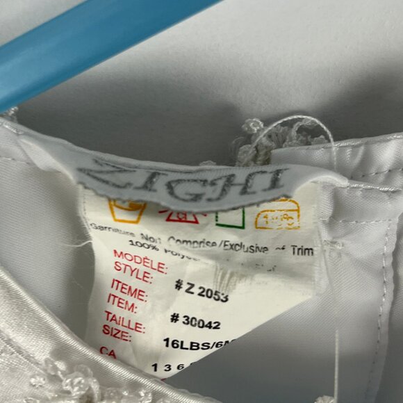 Zighi Baby Baptism Fit Flare Dress & Cardigan Size 6M White Floral Round Neck - Picture 5 of 13